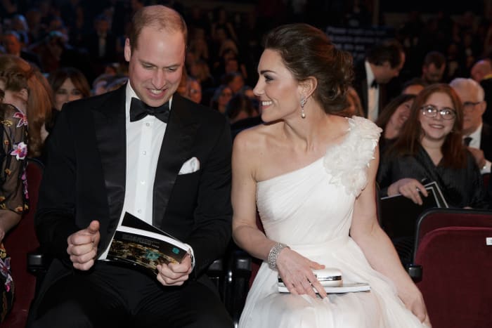 Prince William, Duke of Cambridge and Catherine, Duchess of Cambridge at the EE British Academy Film Awards. Photo: Tim Ireland - WPA Pool/Getty Images