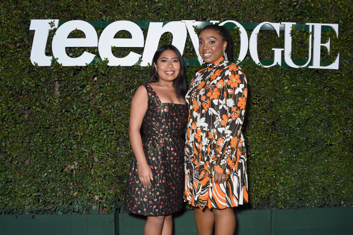 Yalitza Aparicio and Lindsay Peoples Wagner at Teen Vogue's Young Hollywood Party. Photo: Gregg Deguire/Getty Images for Teen Vogue
