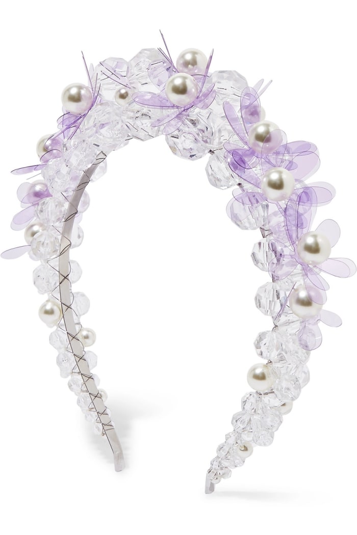 Simone Rocha Faux Pearl Bead and PVC Headband, $476, available here.