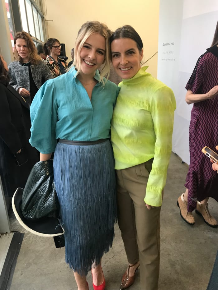 Yorke and Rachel Comey at the designer's fall '19 runway show at New York Fashion Week. Photo: Greta Lee on Yorke's iPhone/Courtesy of Heléne Yorke