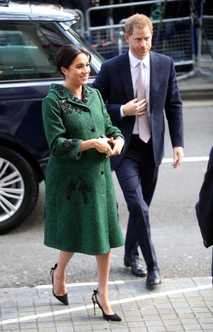 Meghan, Duchess of Sussex, in a custom Erdem coat and dress at a Commonwealth Day Youth Event at Canada House. Photo: Chris Jackson - WPA Pool/Getty Images