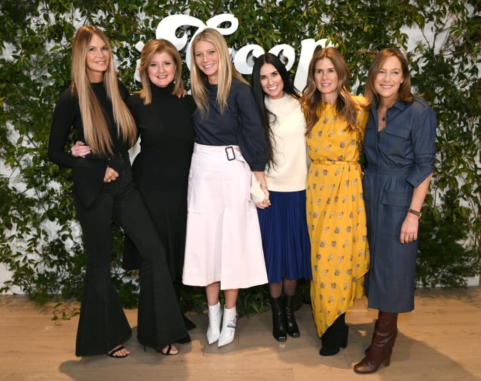 Elle Macpherson, Arianna Huffington, Gwyneth Paltrow, Demi Moore, Gucci Westman and Gregg Renfrew at the In Goop Health Summit New York 2019. Photo: Bryan Bedder/Getty Images for Goop