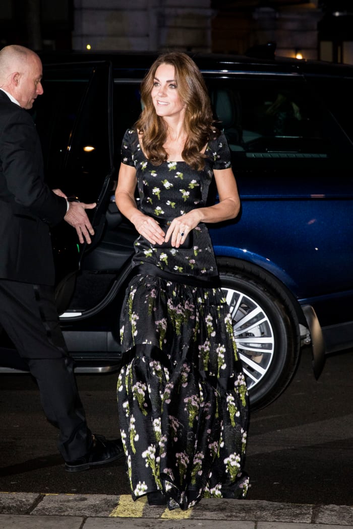 Kate Middleton, the Duchess of Cambridge, in Alexander McQueen at the 2019 Portrait Gala in London, England. Photo: Tristan Fewings/Getty Images