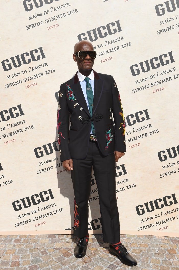 Dapper Dan at Gucci's Spring 2019 runway show. Photo: Stefania M. D'Alessandro/Getty Images for Gucci