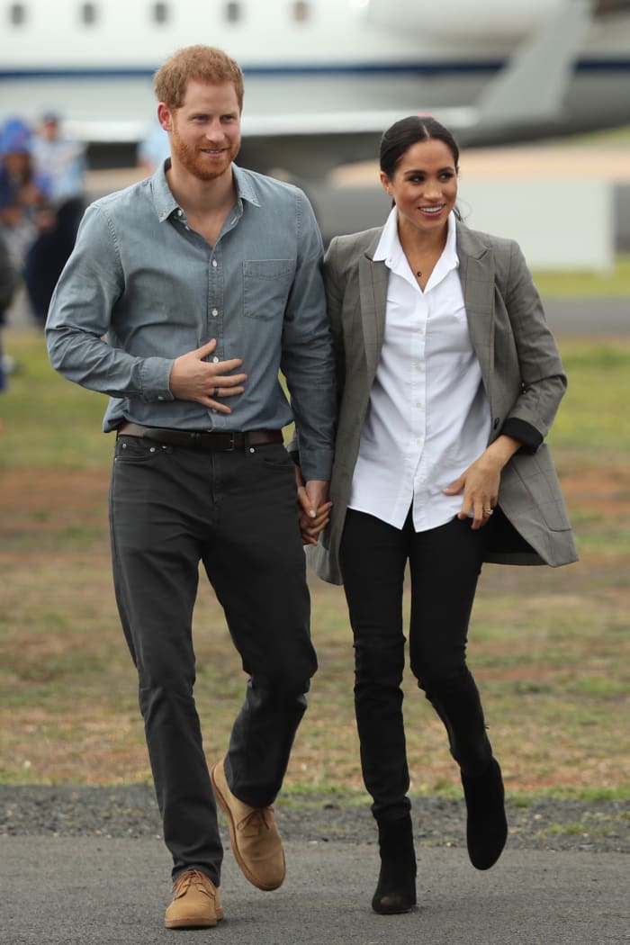Duchess of Sussex Meghan Markle in Outland Denim with Duke of Sussex Prince Harry in Dubbo, Australia. Photo: Cameron Spencer/Getty Images