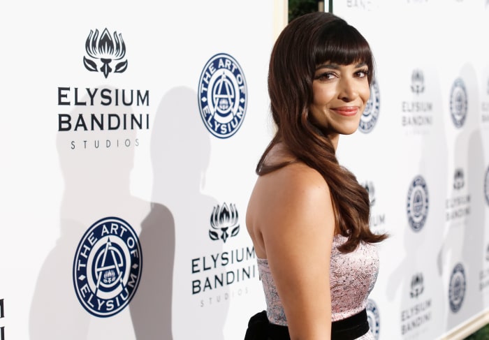 Hannah Simone at The Art of Elysium Heaven gala honoring Stevie Wonder. Photo: Randy Shropshire/Getty Images for The Art of Elysium