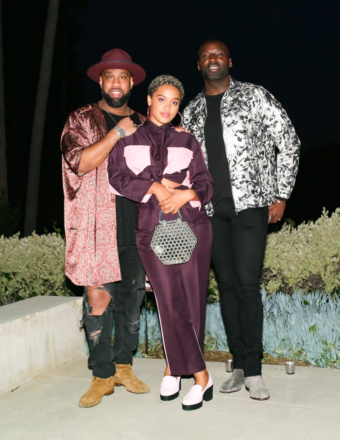Micah McDonald, Kiersey Clemons and Wayman Bannerman at the ASOS Design Dinner in Beverly Hills, CA. Photo: Jason Lowrie/BFA.com)