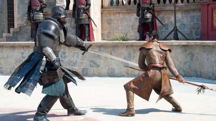 Pedro Pascal,right, as Oberyn Martell, the Viper. RIP. Photo: Courtesy of HBO