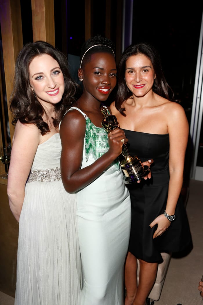 Micaela Erlanger, Lupita Nyong'o and Celine Khavarani. Photo: Getty Images/Courtesy of Celine Khavarani