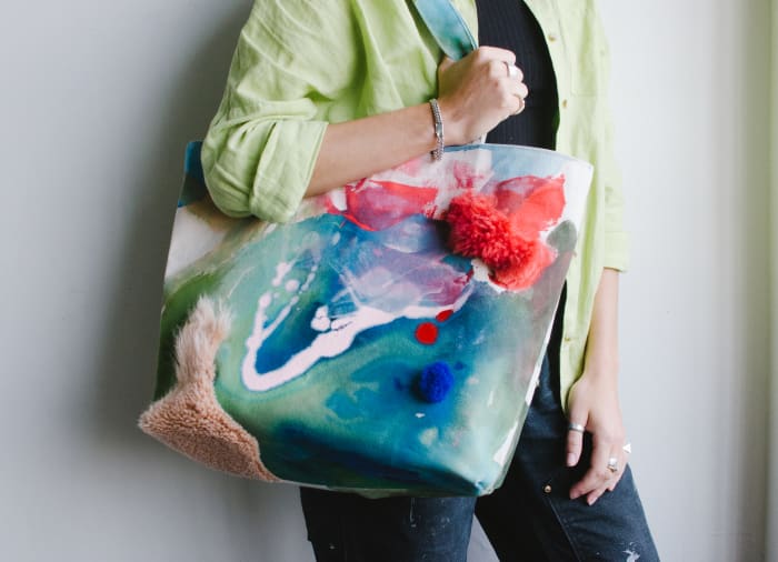 A prototype of Dlugolecki's soon-to-be-released collaboration with Primecuts. Photo: Whitney Bauck/Fashionista