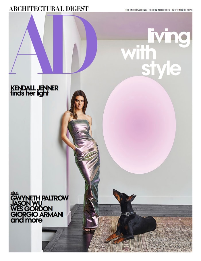 Kendall Jenner on the cover of the September "Architectural Digest' issue.