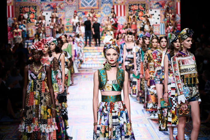 Looks from the Dolce & Gabbana Spring 2021 collection. 