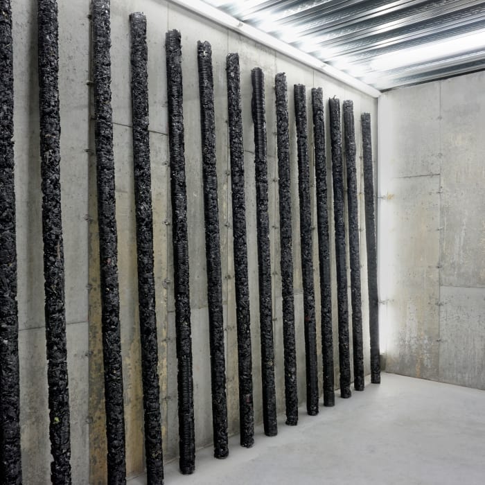 A sculpture created by Helmut Lang in collaboration with Saint Laurent.