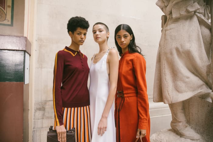 Behind the scenes at Gabriela Hearst's Spring 2021 show.