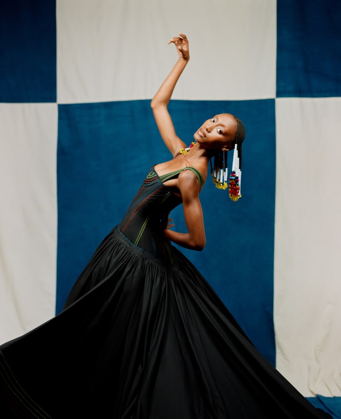 A look from Christopher John Rogers Spring 2021.