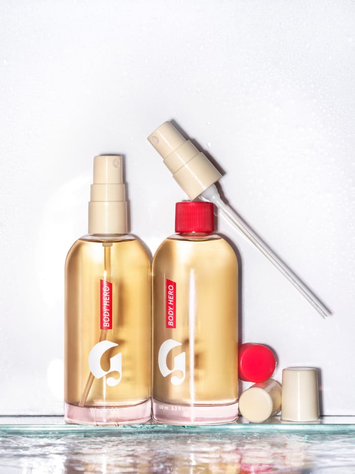 Glossier Body Hero Dry-Touch Oil Mist, $28, available at Glossier.com.