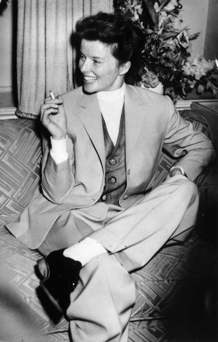 Great Outfits in Fashion History Katharine Hepburn in a 