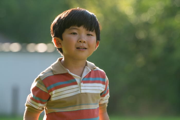 Alan S. Kim as David in 'Minari,' costume design by Susanna Song.