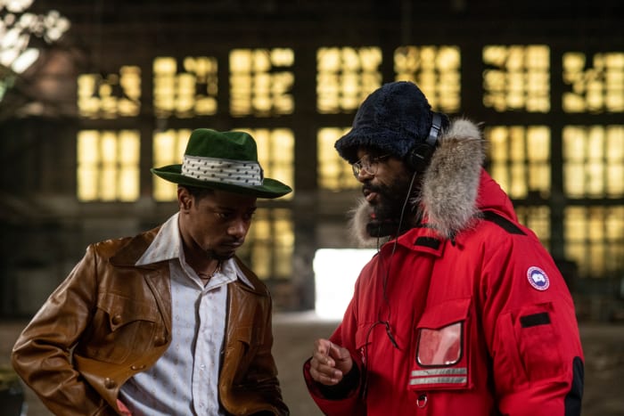 Stanfield as Bill O'Neal discussing the scene with King.