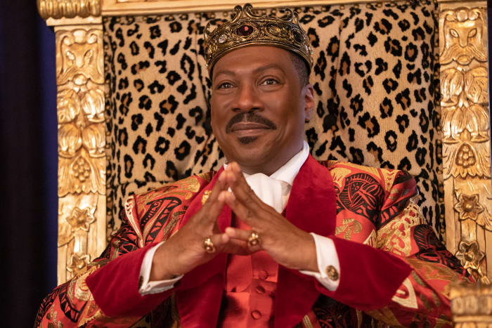 King Akeem (Eddie Murphy) in his royal Zamundan print.