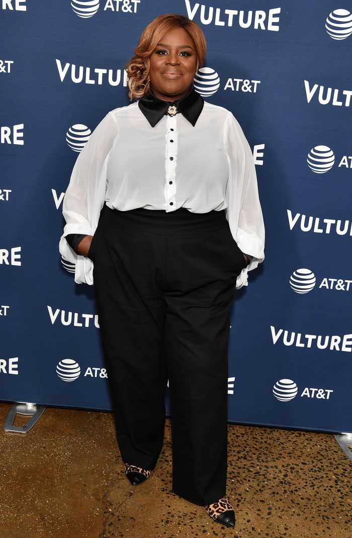 Retta at the 2018 Vulture Festival, wearing Jaime Elyse.