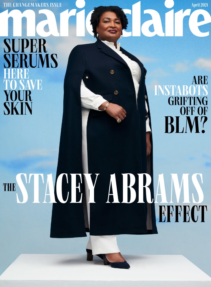 Stacey Abrams on the April 2021 cover of "Marie Claire."