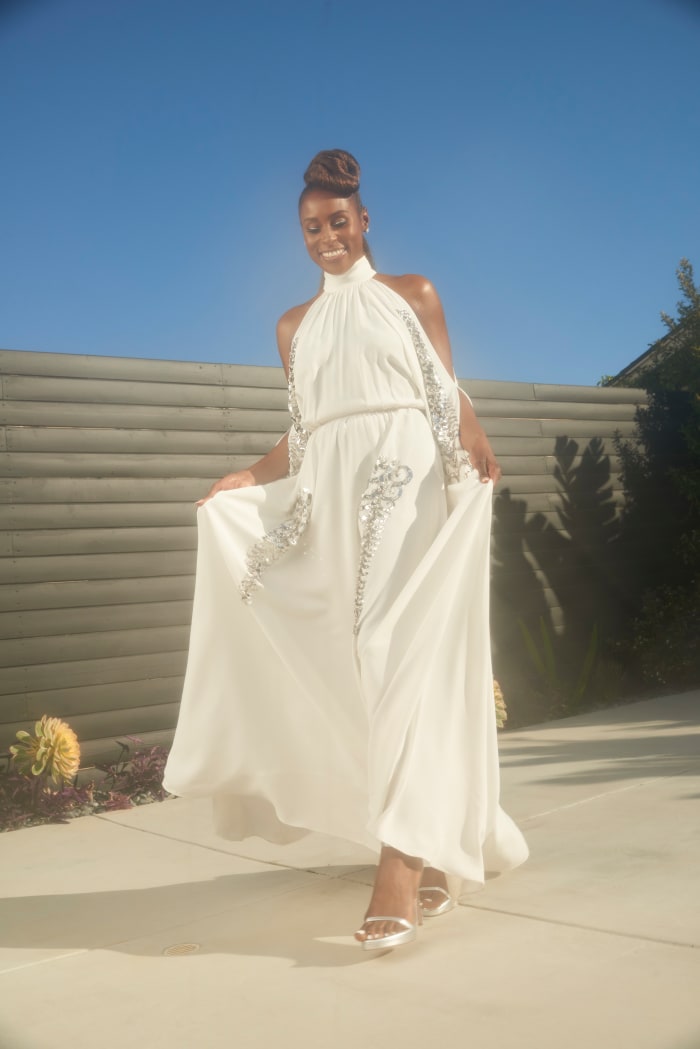 Issa Rae gets ready for the 52nd NAACP Image Awards