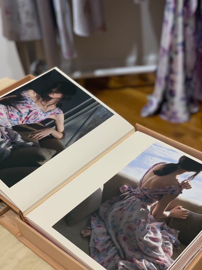 Imagery from the brand's Fall 2018 collection, which Rojas handbound into a book.