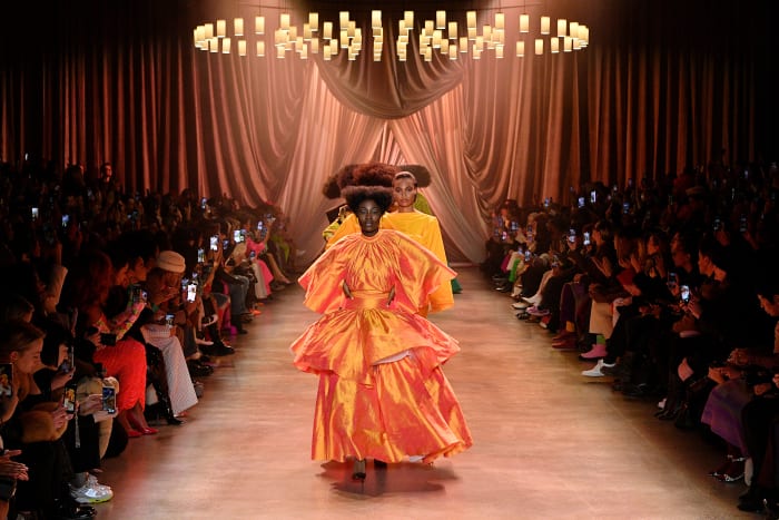 At Christopher John Rogers, lots of color — and volume — for Fall 2020.