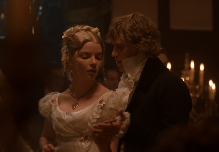 "Oh my god. I love Josh!" (Sorry, 'Clueless' reference.) Emma and Mr. Knightley (Johnny Flynn) have a moment.