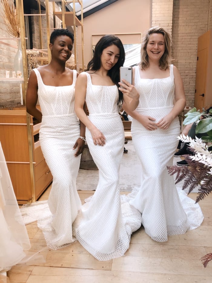 Looks from the Lovely Bride photo archive to show during virtual styling appointments.