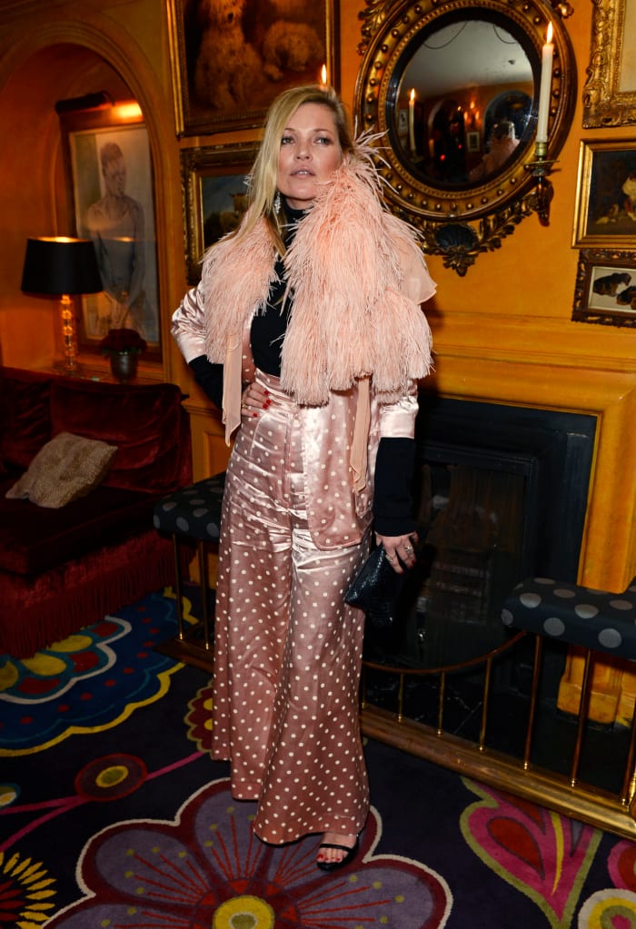 Kate Moss at a premiere party for "A String of Naked Lightbulbs" in 2014.