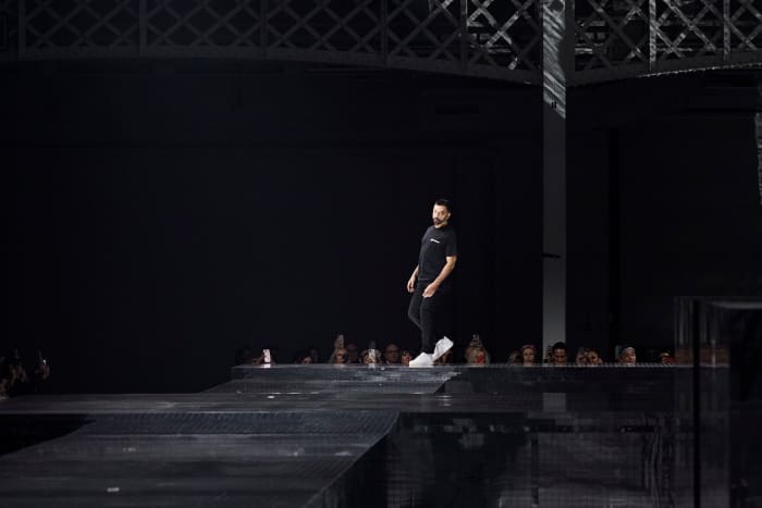 Riccardo Tisci at Burberry's Fall 2020 show during London Fashion Week in February 2020.
