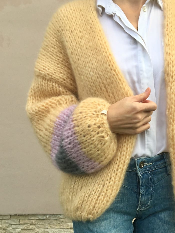 Romantic Knitwear Oversized Mohair Bomber, $180, available here (one size).
