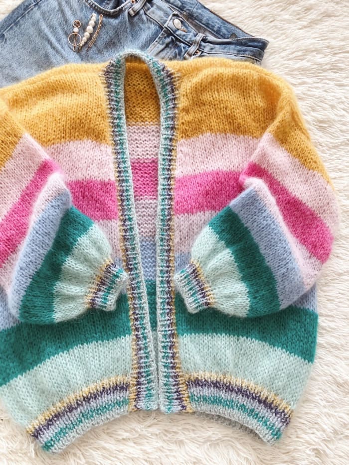 My Charming Wool Striped Mohair Cardigan, $207, available here (sizes S-XL).