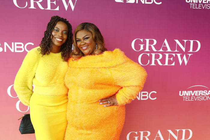 Best friends! Zamata and Nicole Byer accidentally matching at the premiere of 'Grand Crew.' 