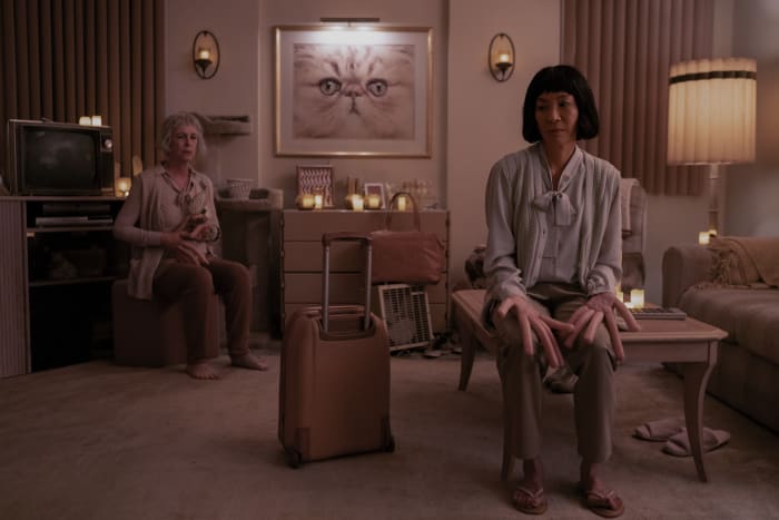 Deirdre and Evelyn connect and disconnect in the Hot Dog Fingers Universe (and appropriately do not wear shoes in the home).