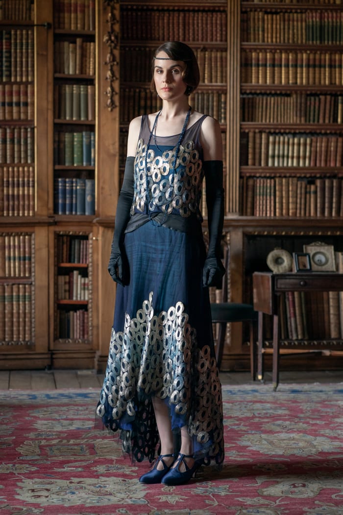 Lady Mary in her Hollywood-foreshadowing dress.