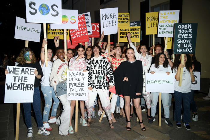 Stella McCartney at her Spring 2020 presentation in Milan, Italy.