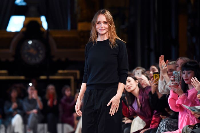 McCartney taking a bow at her Spring 2019 show in Paris.