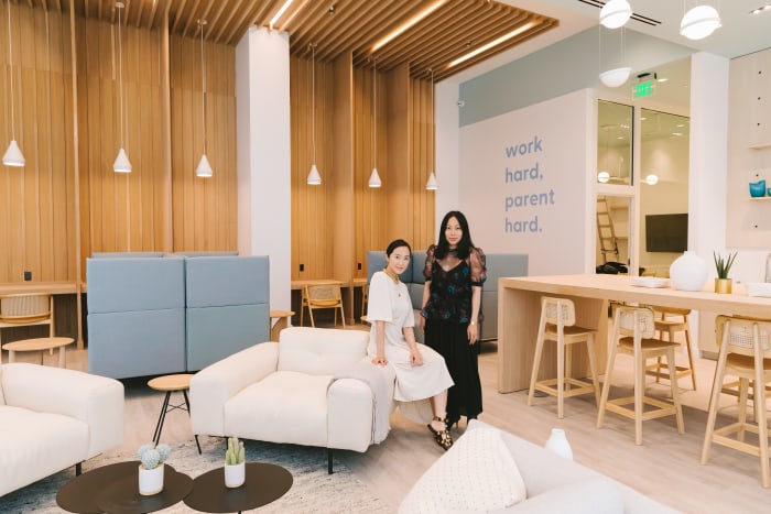 Lim, with co-founder Joan Nguyen, at BümoWork's first location, at Westfield Century City in L.A.