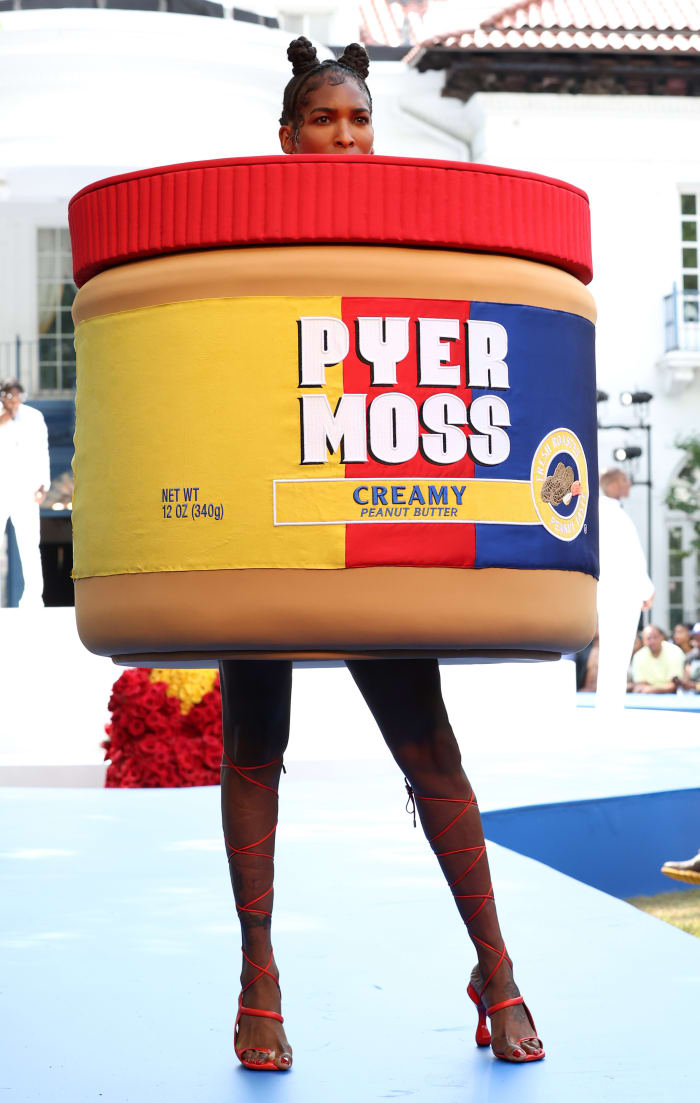 A model walks the runway during the Pyer Moss Couture Haute Couture Fall:Winter 2021:2022 show