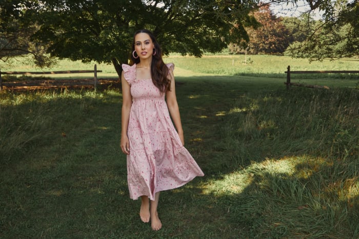 Harris in the Hill House Home x Phenomenal x Netflix Ellie Floral Pink Nap Dress ($125).