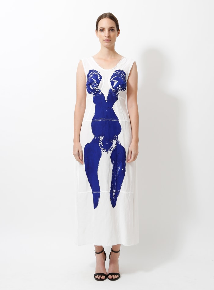The Yves Klein body print dress from Céline Spring 2017 collection by Phoebe Philo, re-sold by Re-See.