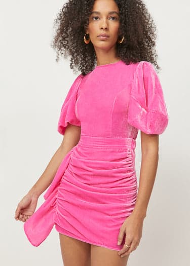 rhode velvet pink dress1