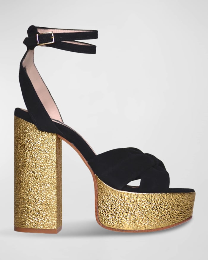 Chelsea Paris Zasa Platform Suede Ankle-Strap Sandals