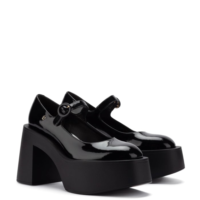 larroude black olivia platform pump patent leather