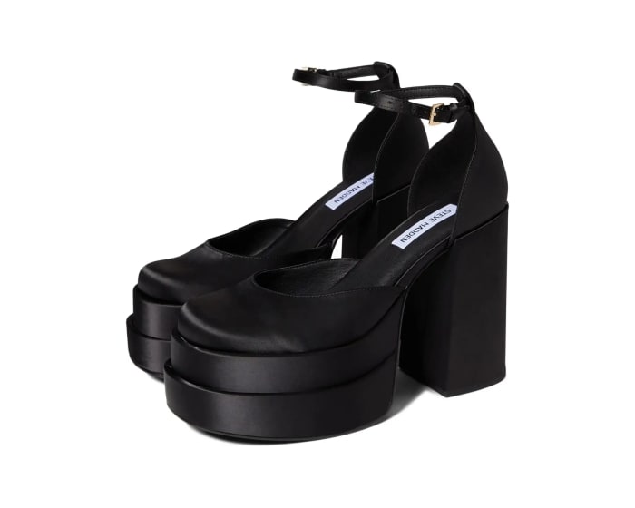 stuart weitzman satin platform heels