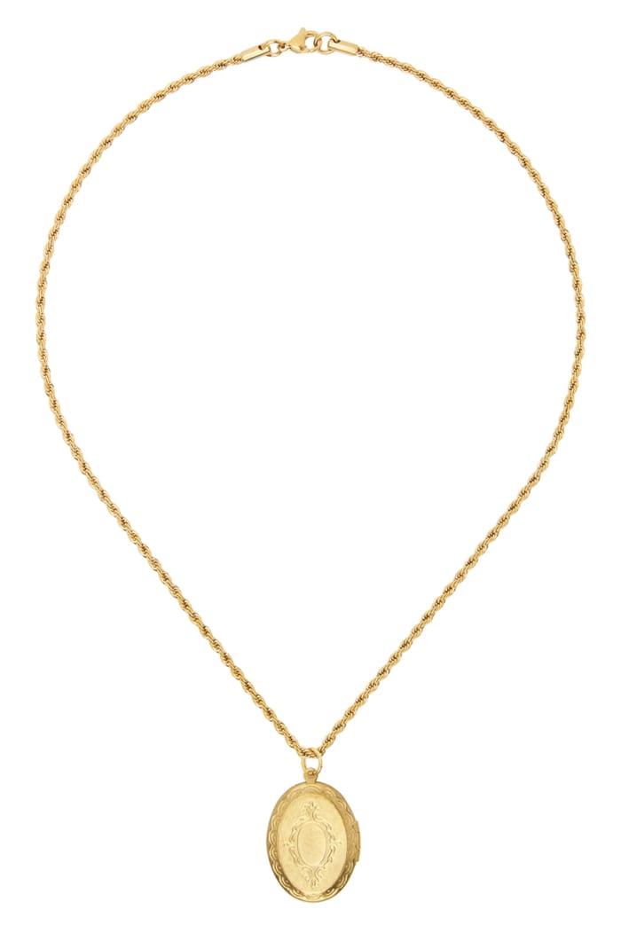 tanner fletcher gold vintage oval locket necklace