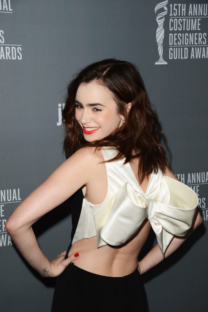 lily collins 2013 costume designers guild award 2